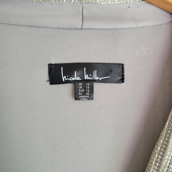 NWOT Nicole Miller Lurex Mettallic Faux Wrap Dress - Picture 7 of 15